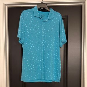 Nike Men's Blue Polo with White Dots